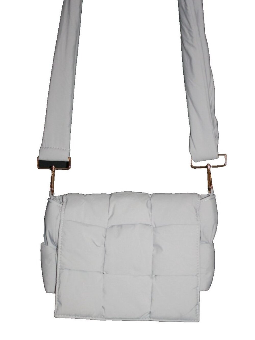 NAARIIAN Puffer Shoulder Bag Nylon Handbag Small Gray New in Bag